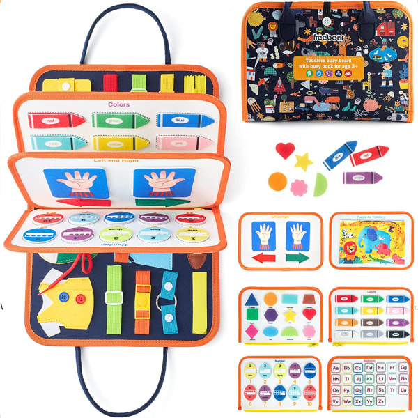 Toddler kände sig upptagen ombord Tyst bok Lärbräda Montessori leksak