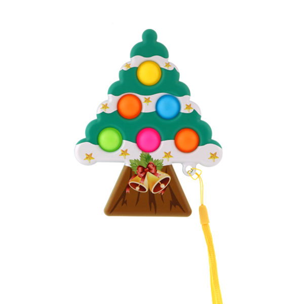 Mjuk tecknad Bubble Music Dra upp dragkedjan Toy Christmas Tree Shape Toy Green