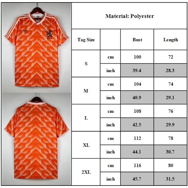 HOLLAND 1988 HEMMATRÖJA Vintage Fotbollströja M