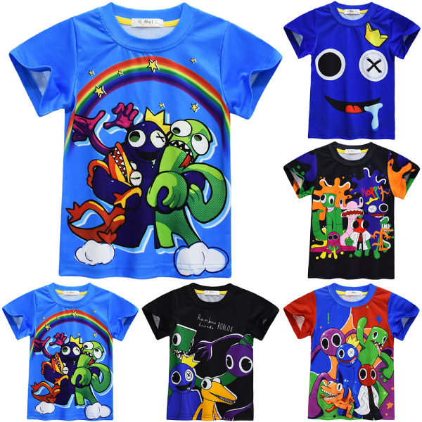 Kids Rainbow Friends Printed T-shirt Casual blustoppar B