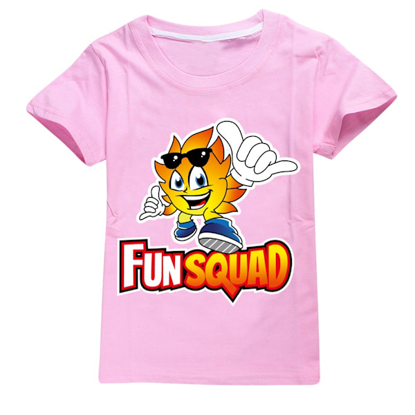 Fun Squad Gaming Pojkar Atletiska Tecknade Tröjor Toppar Sommar Kortärmad Snabbtorkande Aktiva T-shirts för Barn Tonåringar Pink 120cm