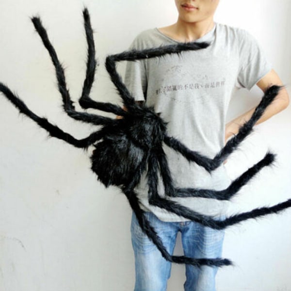 Jätte Spindel Figur Halloween Dekorationer Super Stor Plysch Spindel 75cm