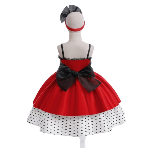 Flick Halloween Kostym Polka Dots Prinsessa Tutu Klänning Cosplay 120cm