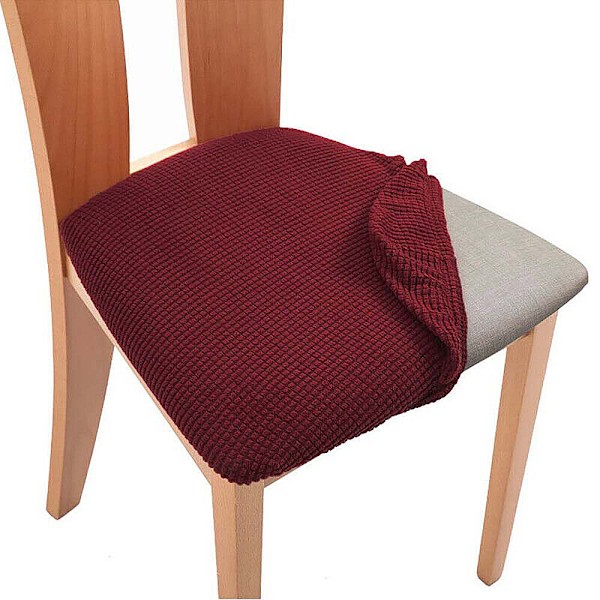 Stretchiga elastiska matstolsöverdrag Barpall Sittdyna Överdrag Avtagbart Överdrag (Vinröd, 8) Wine Red ,8PCS