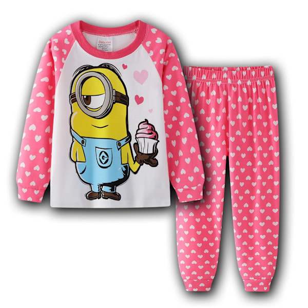 Minions Pyjamas för Småbarn Pojkar Flickor Bomull Nattkläder för Pojke Långärmad Söt Tecknad Sovkläder Byxor Set #8 130cm