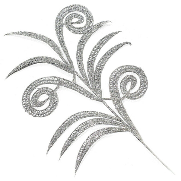 Glitter Fern Leaf Julgran Artificiella Växtblad Gold