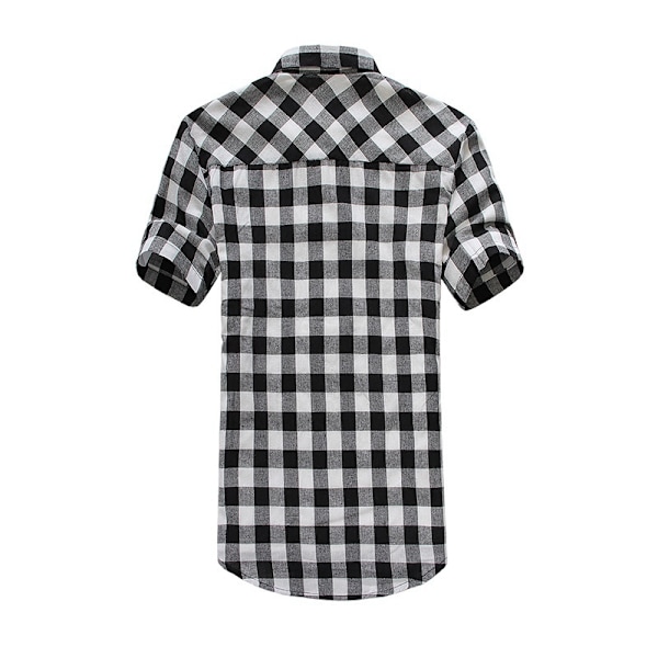 Herrmode Rutig Kortärmad Poloskjorta lake blue M