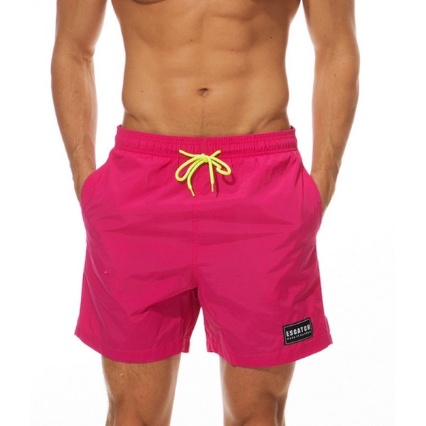 Herr Solid Strappy Beach Trunks Casual Loose red 2XL