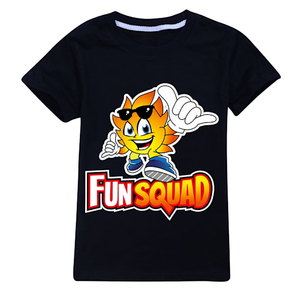 Fun Squad Gaming Pojkar Atletiska Tecknade Tröjor Toppar Sommar Kortärmad Snabbtorkande Aktiva T-shirts för Barn Tonåringar Black 130cm
