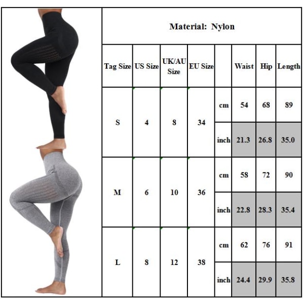 Yogabyxor för kvinnor med hög midja Andas lättviktskomfort Black M