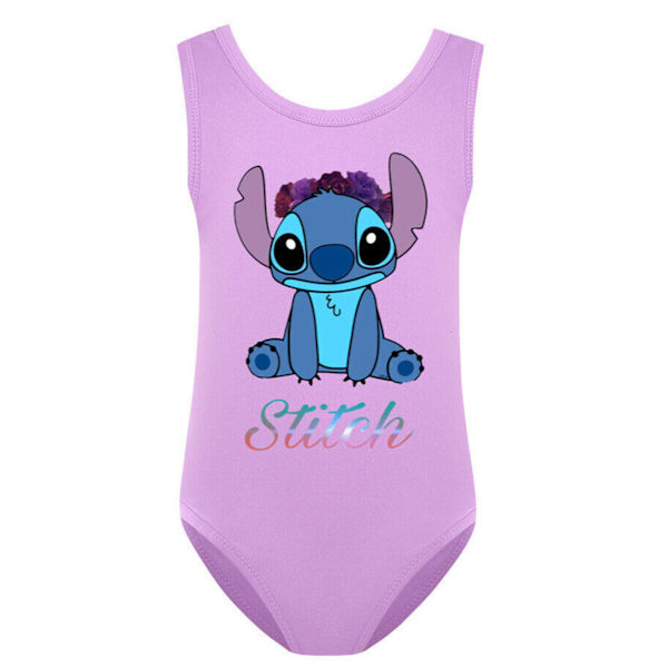 Barn Cartoon Stitch Badkläder Simdräkt Baddräkt Bikini purple