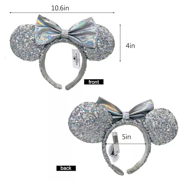 Askungen Magisk Spegel Paljett Minnie Mouse Öron Rosett Hårband Diadem Aliceband