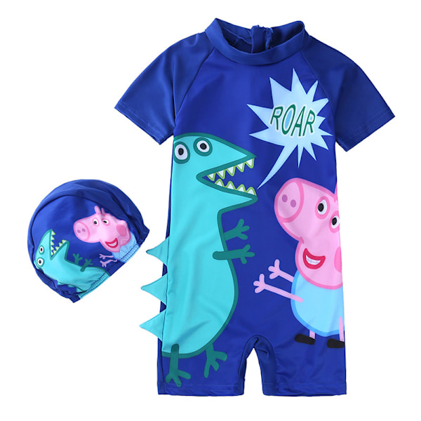 Barnbadkläder för pojkar Tecknad Iron Man Småbarn Badkläder Baby Pojkar Baddräkt Surfkläder Hel Baddräkt Simdräkt Med Badmössa #4 XL