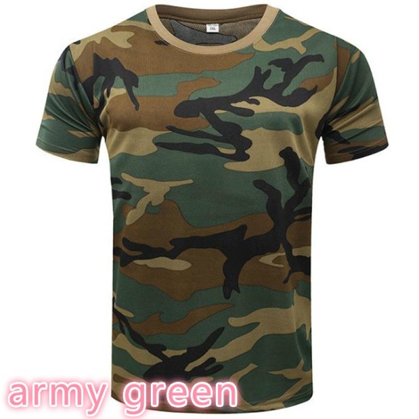 Sommar T-shirt för män med armékamouflage beige L