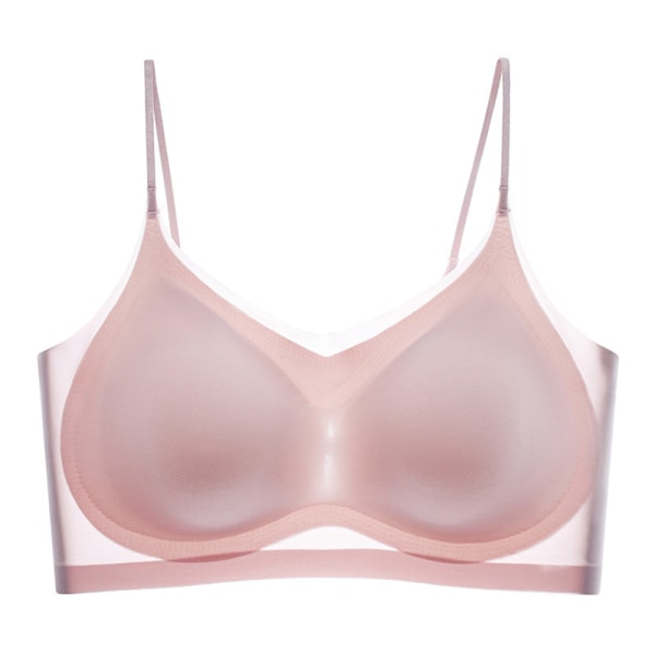 Sommar Ultra Tunn Is Silke Komfort BH Kvinnor Underkläder pink XL