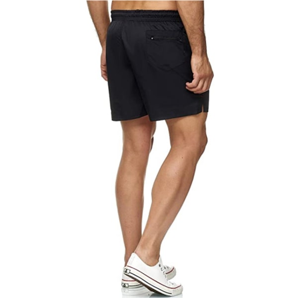 Fitness Portabla shorts med spetsficka Träningsbyxor för män Black 3XL