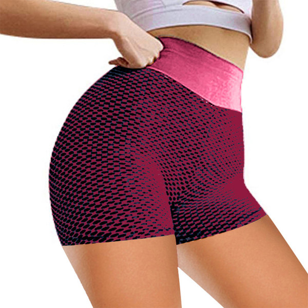 Andningsbara Honeycomb Jacquard Yoga Shaping Shorts för kvinnor Gray L