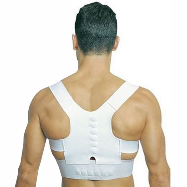 Justerbar hållningskorrigering Smärtstödjer bältes axelstöd white XL