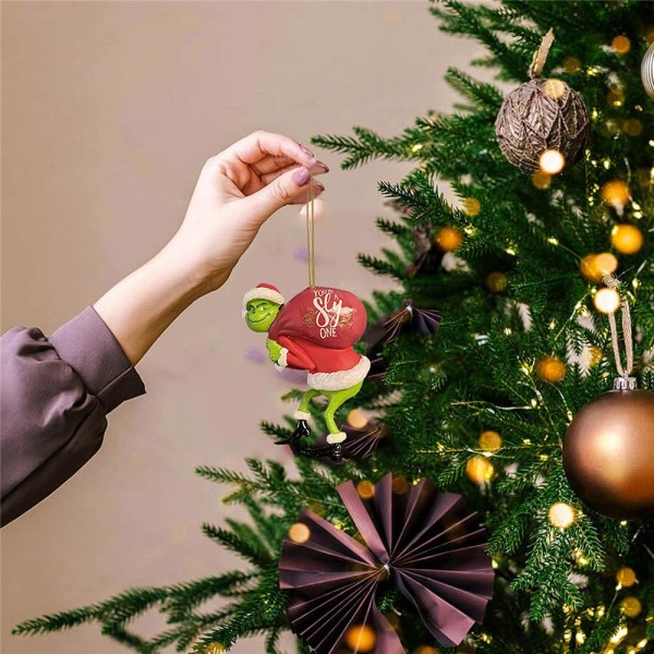 1 st hängande julgransprydnad i harts med Grinchen F