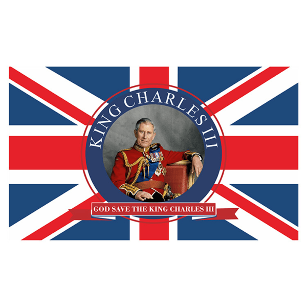 Kröning gatufester King Charles III Souvenir Flagga dekoration