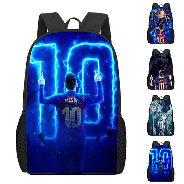Messi Ryggsäck Student Cartoon Skolväska Bokväska Unisex Resväska D 29*16*42cm