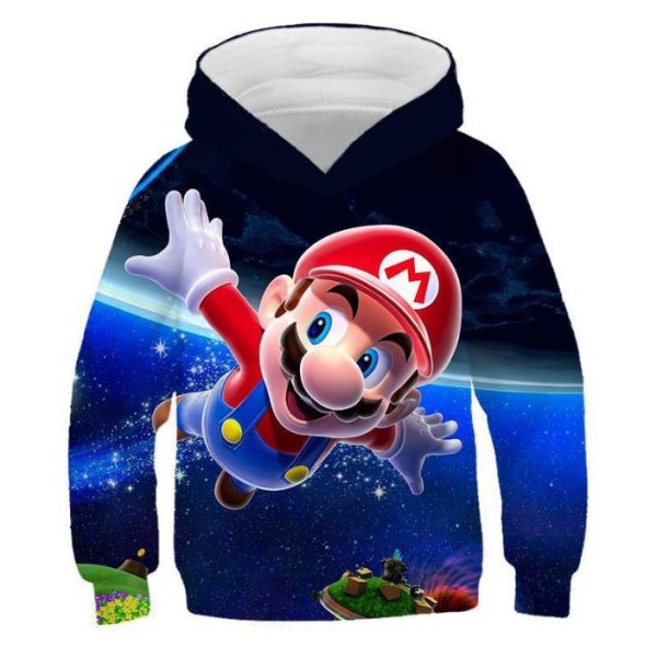 Super Mario Bros 3d Print Kids hoodiejacka med dragkedja D 160cm