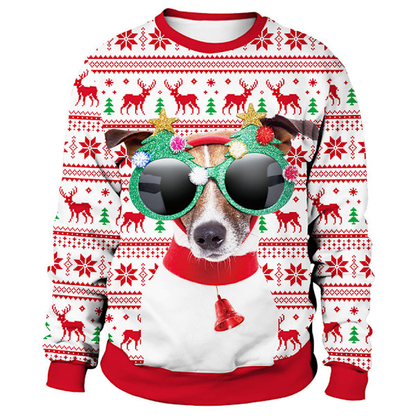 Julpar tröja par långärmad T-shirt topp anpassad C XL