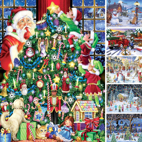 1000-bitars Julpussel Julpusslet Rensa Reindeer Snögubbe B