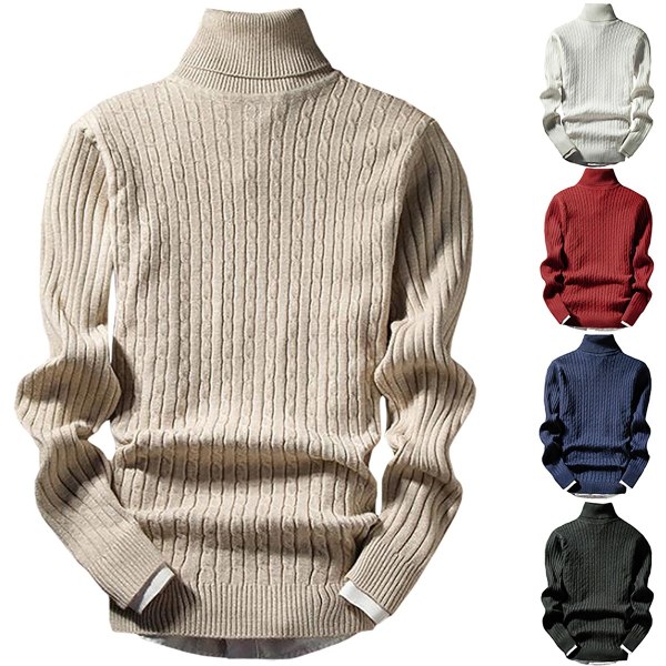Retro Style Trendy Herr Mode Stickad Pullover white L