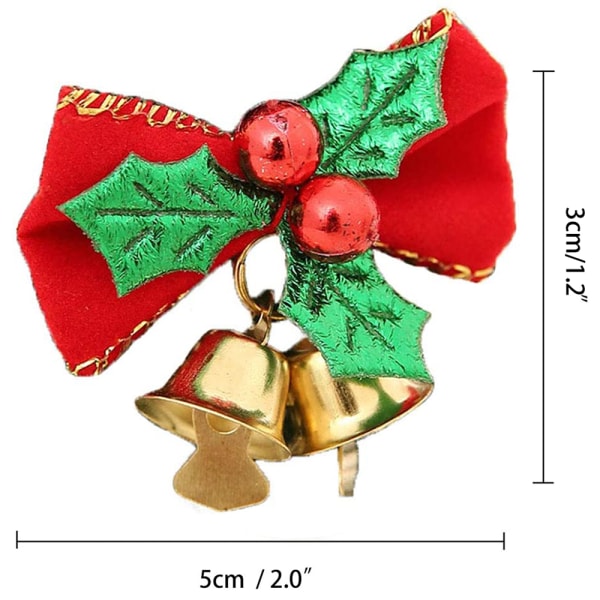 Julbåge med järnklockor Girlander Julgransdekoration Green leaf 10PCS