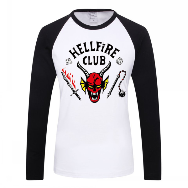 Stranger Things 4 Print T-shirt för barn Hellfire Club långärmad S
