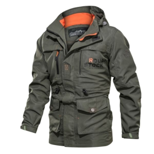 Jackor för Män Vinter, Herrjacka Medellång Casual Utomhus Huva Plus Storlek Jacka Vår och Höst Kläder Herrjackor Casual Snygg Army Green 4XL