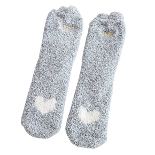 1 par julstrumpor fluffiga varma vinter mysiga golv julgåva grey