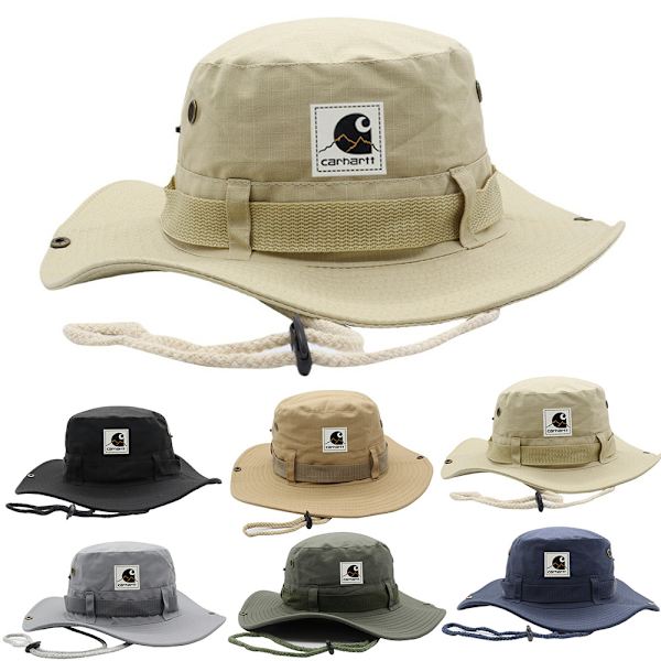 Hatt för män utomhus solhatt hink safari buske boonie vandring fiske keps bred brätte ny Khaki
