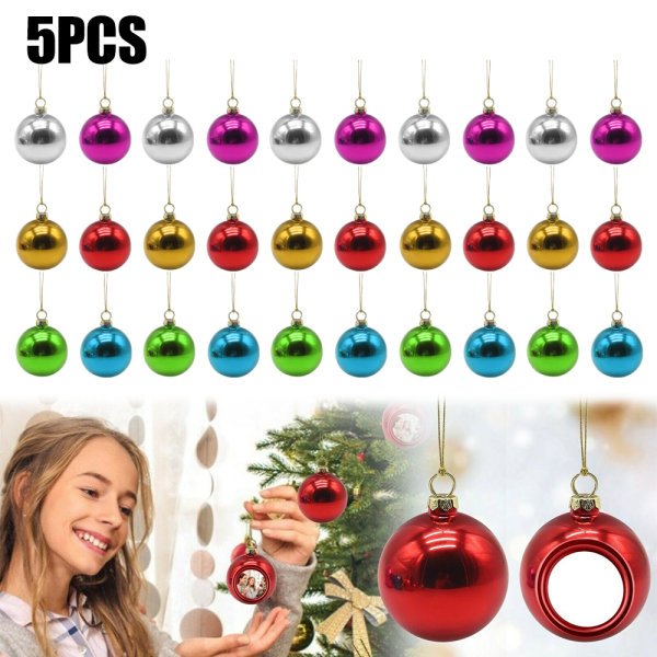 5 st julgransprydnader för transfertryck DIY-gåvor golden 5pcs