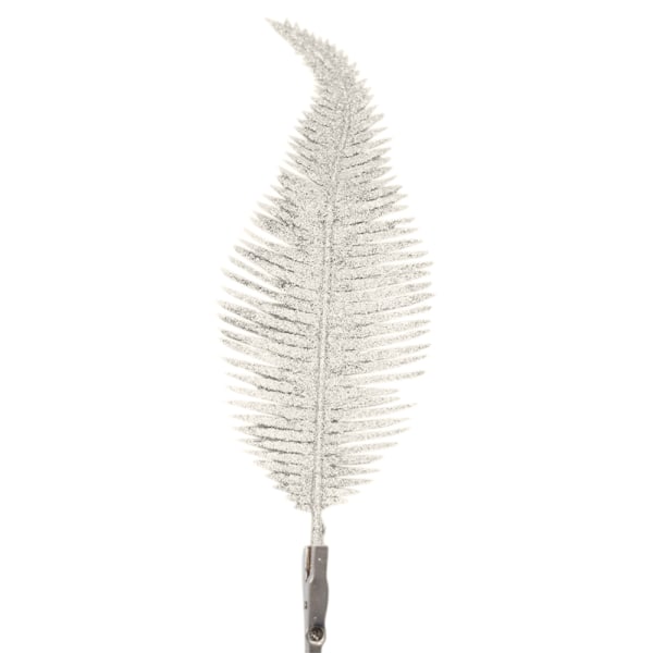 6 st julgransdekoration klämma glittrig fjäder prydnad white
