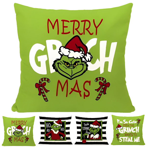 Julgrinch kuddfodral soffdekor julklapp semester A
