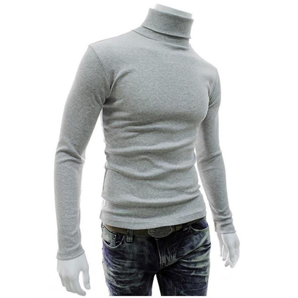 Ny långärmad tröja med polokrage för män red 2XL