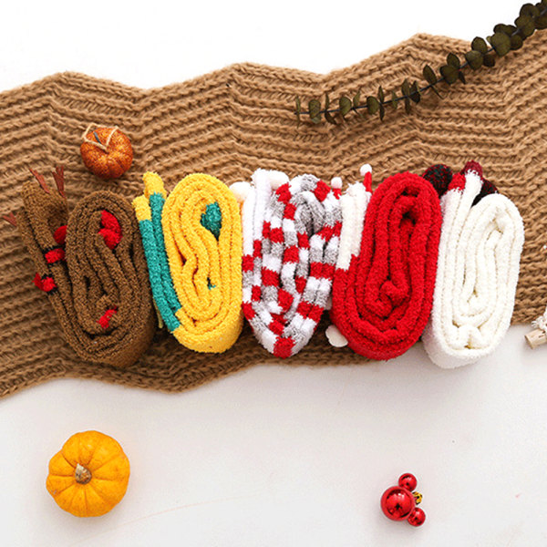 Dam Fuzzy Socks Slipper Mjuk Fleece Mysig Plyschstrumpor för Vuxna Elk