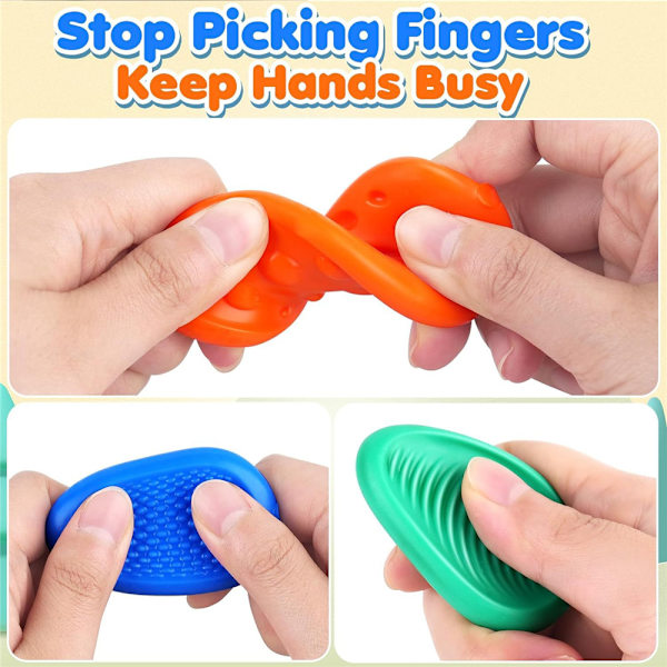 6 st Mjuka Orostenar Stressreducerande Fidget Sensory Leksaker för Barn