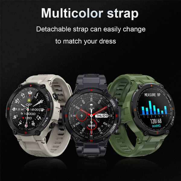 Smart watch för män utomhus vattentät militär taktisk watch grey