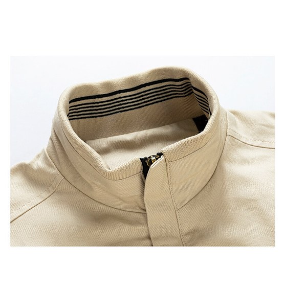 Herr Baseballjacka, Vintervindjacka, Lätt Pilot Tjock Casual Jacka Khaki 4XL