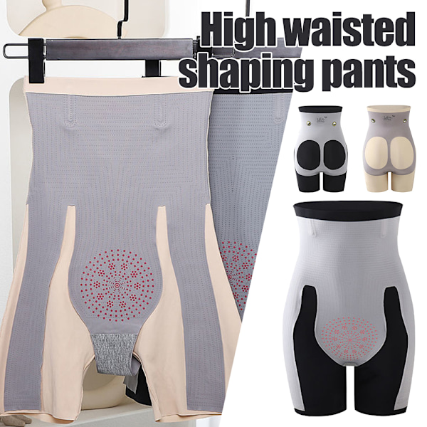 Kvinnor Hög Midja Tummy Control Byxor Fiber Restaurering Shaper Black 4XL