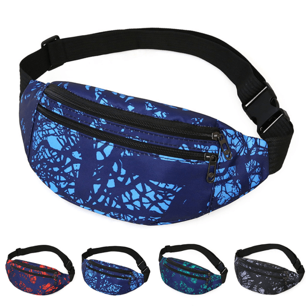 Printed nylon bum bag fanny pack väskor Midjebältespåse Herr Dam red