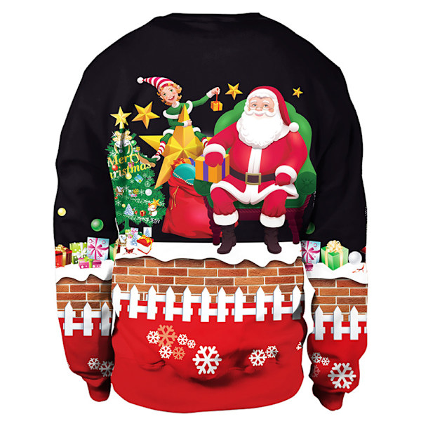 Julpar tröja för par långärmad T-shirt topp anpassad B XL