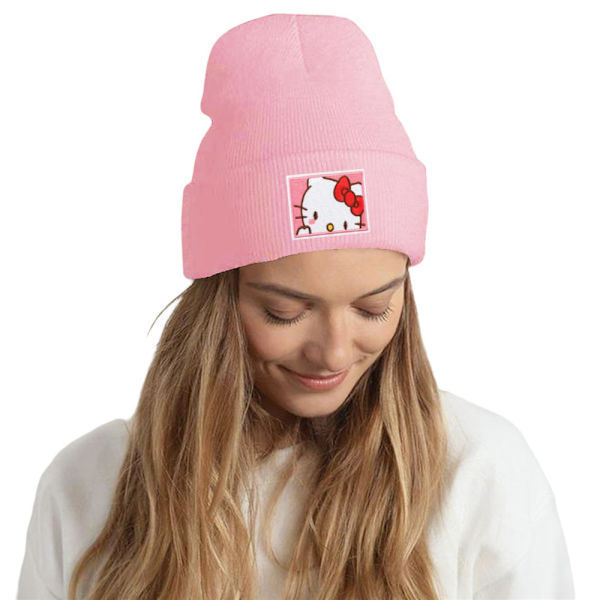 Damer Flickor Kuromi Melody Stickad Mössa Varm Vinter Skidmössa Present KT Cat