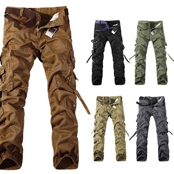 Vinter Camping Vandring Armé Cargo Byxor Lös khaki 34