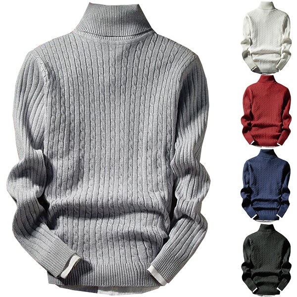 Retro Style Trendy Herr Mode Stickad Pullover wine red L