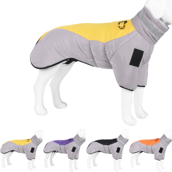 Kläder för husdjurshundar, väst, utomhus, vinter, vadderad jacka, kläder grayish yellow 4XL