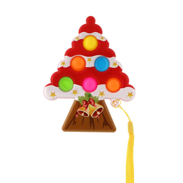 Mjuk tecknad Bubble Music Dra upp dragkedjan Toy Christmas Tree Shape Toy Red